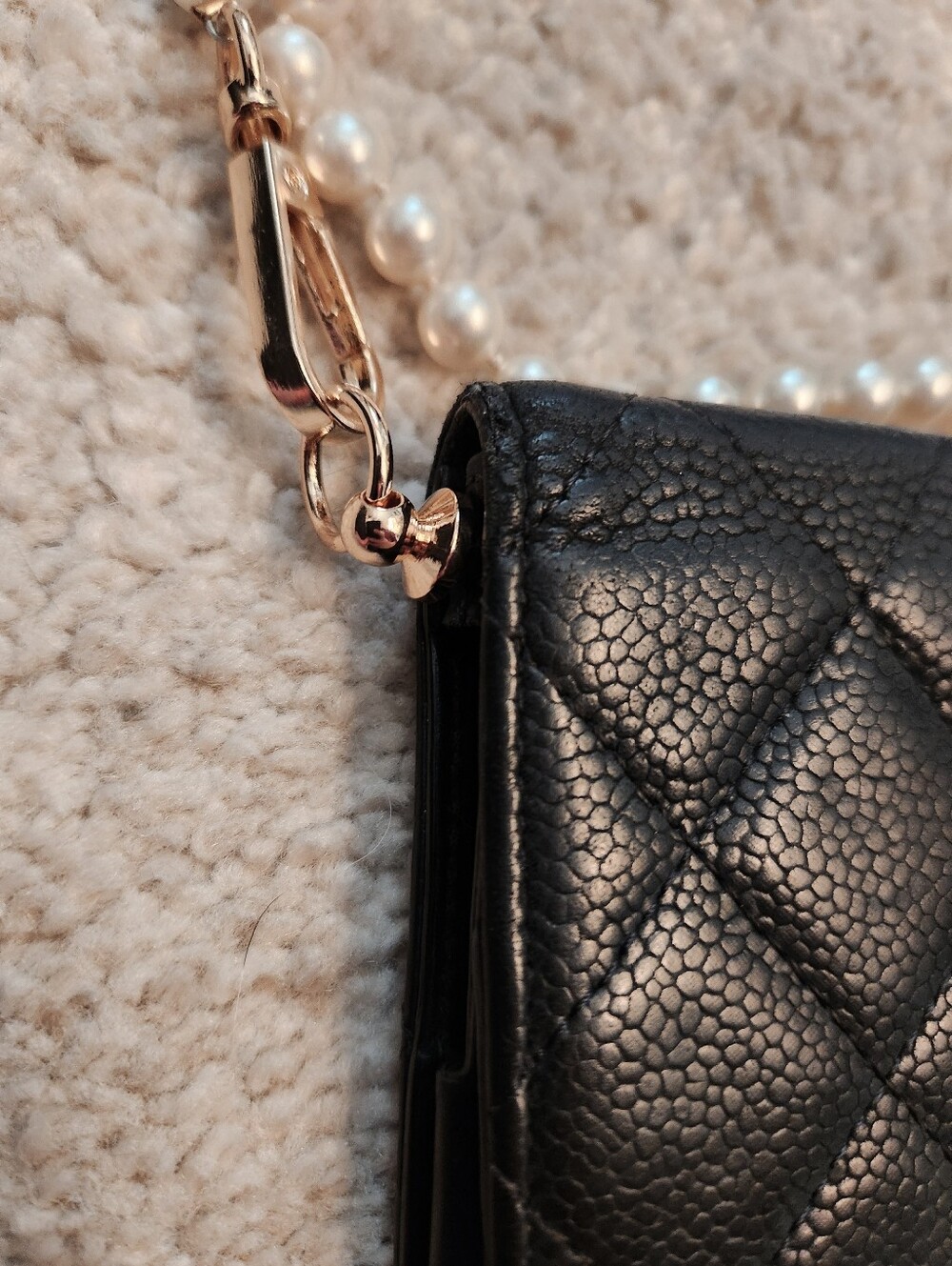 Chanel Black Quilted Caviar Leather Phone Crossbody - Picture 12 of 16